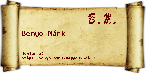 Benyo Márk névjegykártya