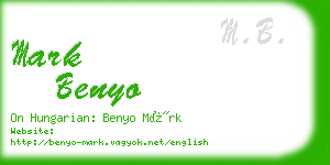 mark benyo business card